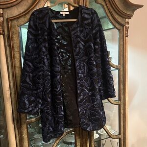 Chico's Midnight Blue Patterned Jacket